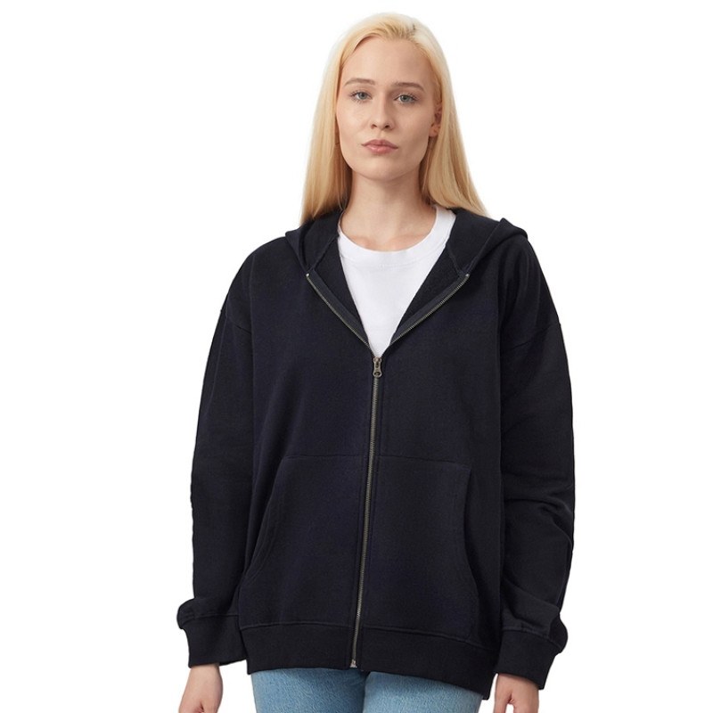 Толстовка оверсайз с капюшоном на молнии «Monaco», темно-синий