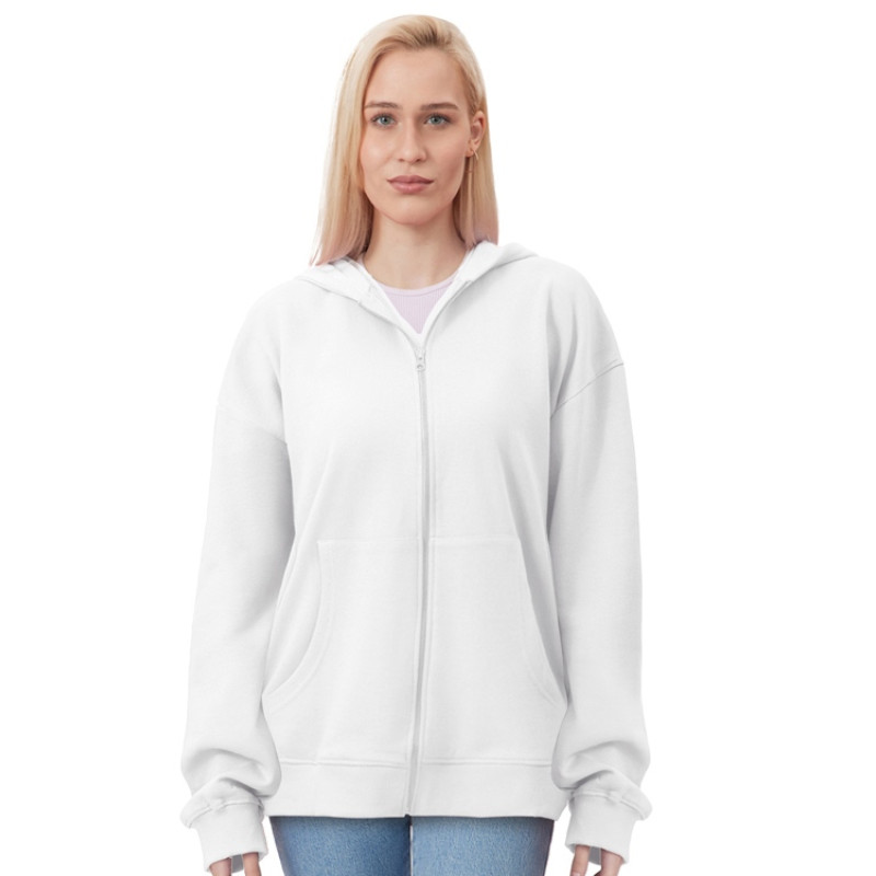 Толстовка оверсайз с капюшоном на молнии «Monaco», белый