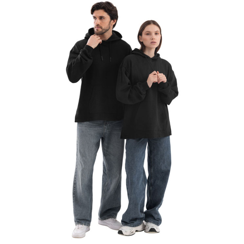 Худи оверсайз «Alpha.01» унисекс, черный