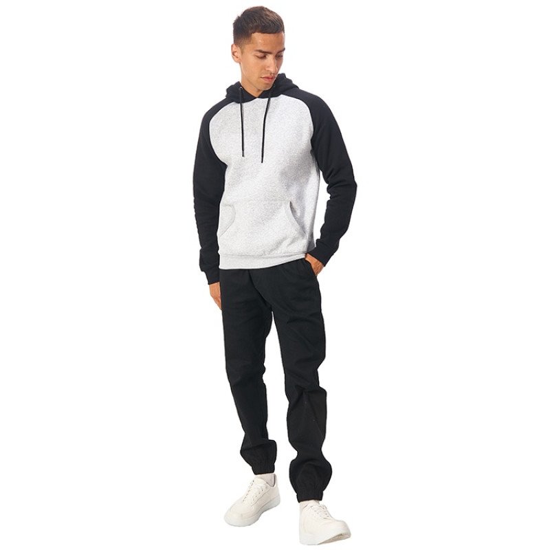 Толстовка с капюшоном «Dublin» мужская, черный/серый меланж