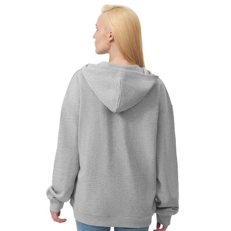 Толстовка оверсайз с капюшоном на молнии «Monaco», серый меланж