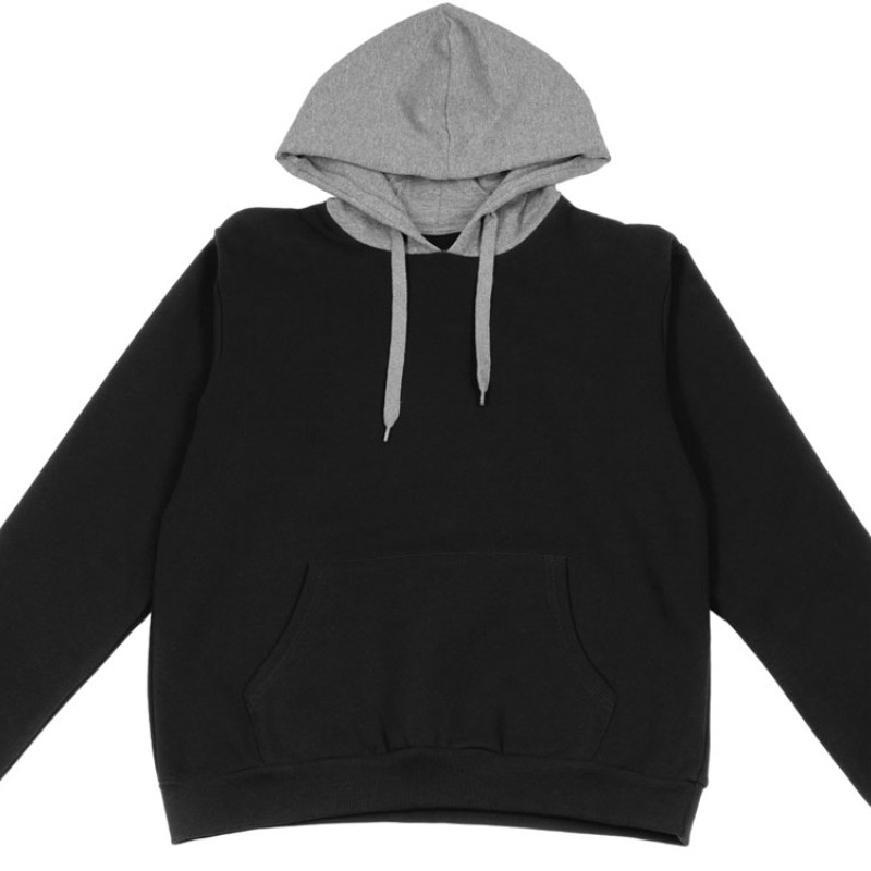 Толстовка с капюшоном "Amsterdam" мужская, черный/серый меланж