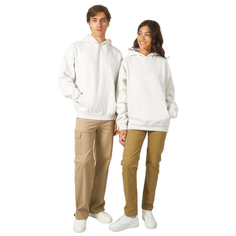 Толстовка с капюшоном оверсайз «Berlin» унисекс, белый меланж