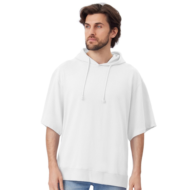 Худи оверсайз с коротким рукавом «Warsaw» унисекс, белый