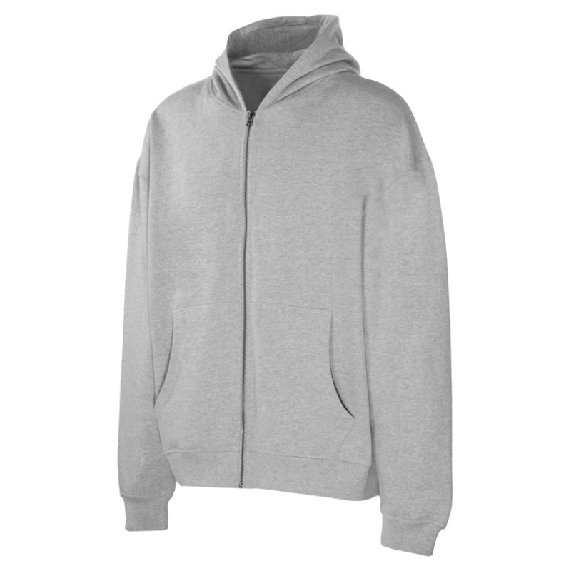 Толстовка оверсайз с капюшоном на молнии «Monaco», серый меланж