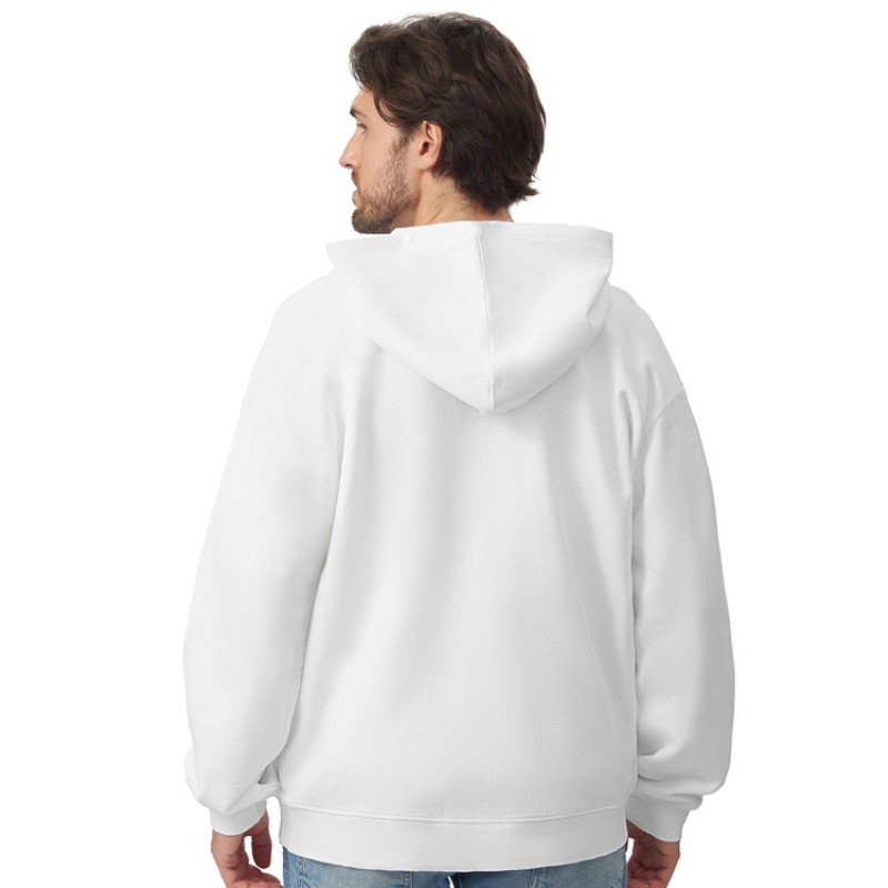 Толстовка оверсайз с капюшоном на молнии «Monaco», белый