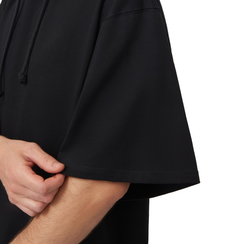 Худи оверсайз с коротким рукавом «Warsaw» унисекс, черный Худи оверсайз с коротким рукавом «Warsaw» унисекс, черный