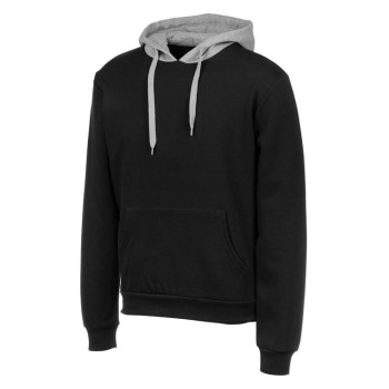 Толстовка с капюшоном "Amsterdam" мужская, черный/серый меланж