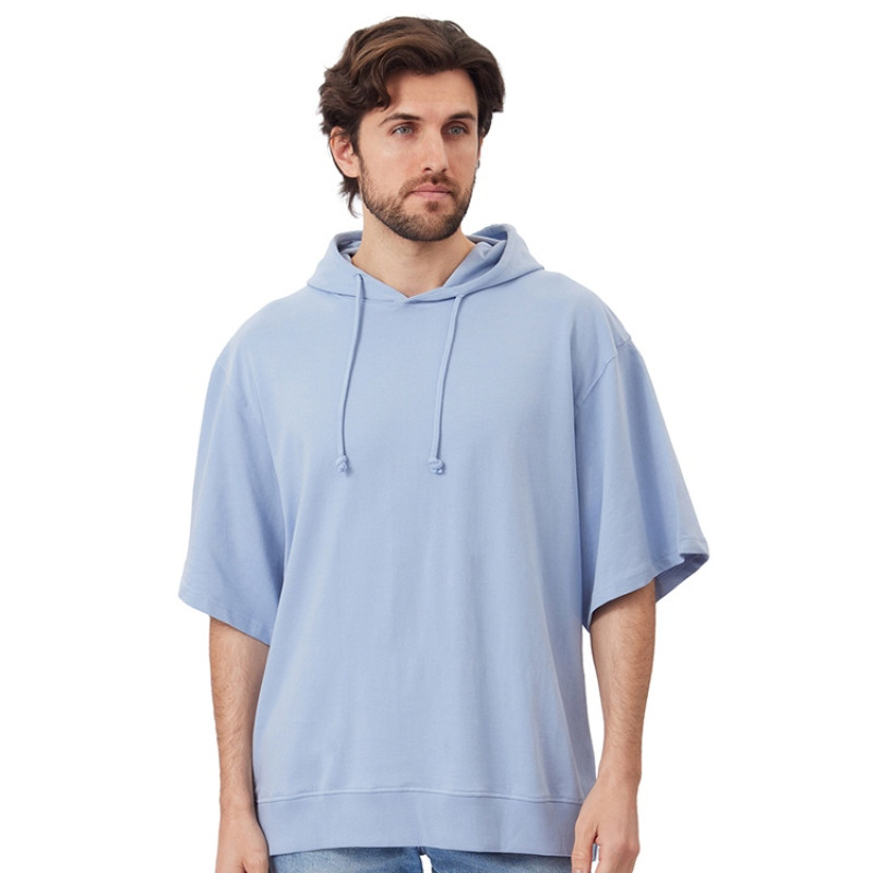 Худи оверсайз с коротким рукавом «Warsaw» унисекс, небесно-голубой Худи оверсайз с коротким рукавом «Warsaw» унисекс, небесно-голубой