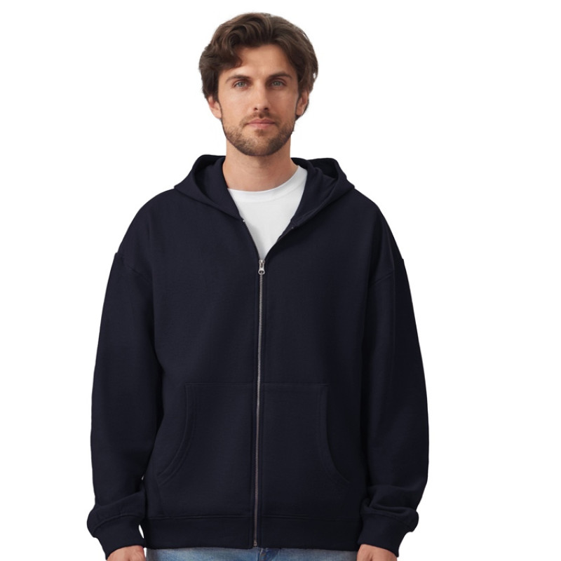 Толстовка оверсайз с капюшоном на молнии «Monaco», темно-синий