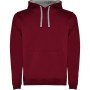 Толстовка с капюшоном "Urban" мужская, гранатовый/серый меланж