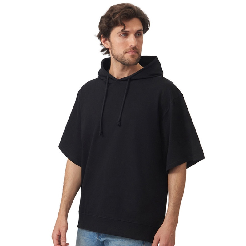 Худи оверсайз с коротким рукавом «Warsaw» унисекс, черный Худи оверсайз с коротким рукавом «Warsaw» унисекс, черный