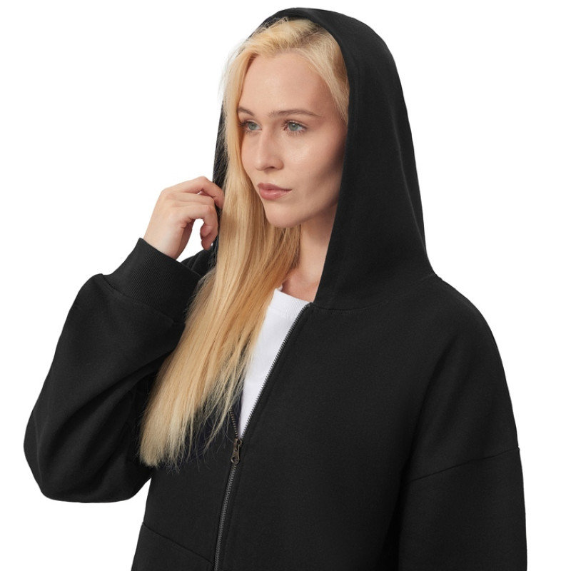 Толстовка оверсайз с капюшоном на молнии «Monaco», черный