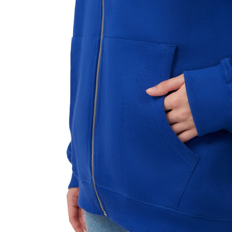 Толстовка оверсайз с капюшоном на молнии «Monaco», синий классический