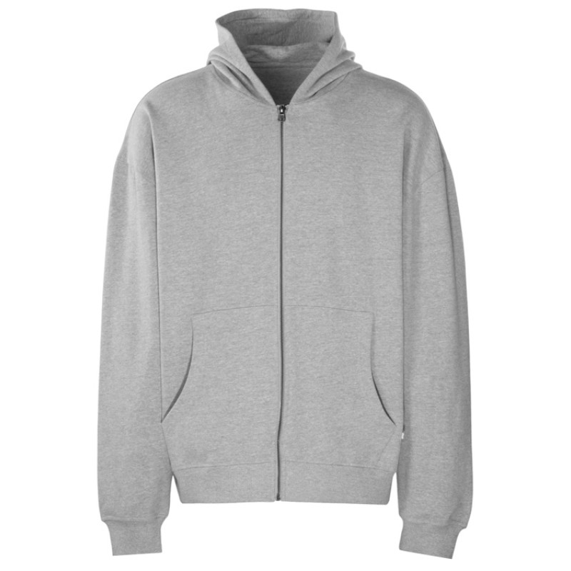 Толстовка оверсайз с капюшоном на молнии «Monaco», серый меланж