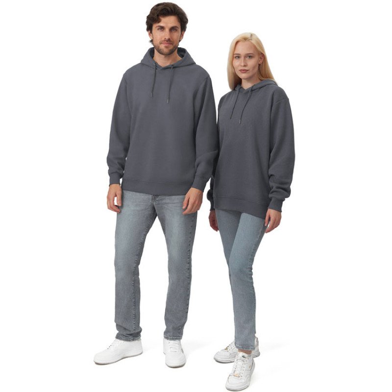 Толстовка с капюшоном оверсайз «Lisbon» унисекс, темно-серый