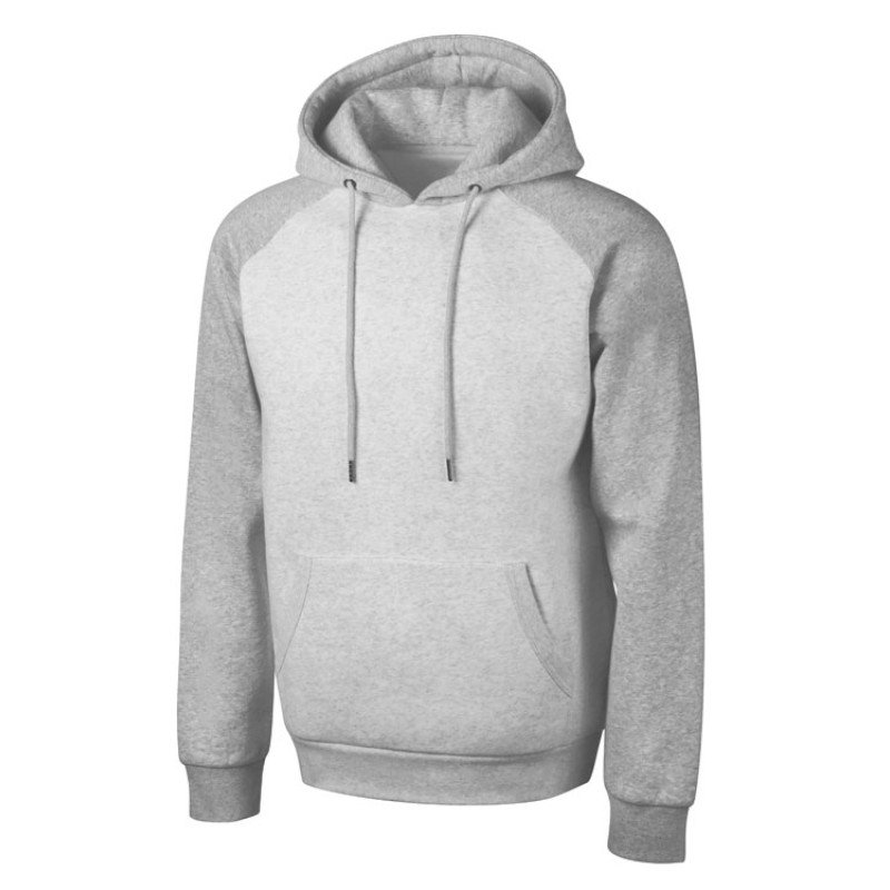 Толстовка с капюшоном «Dublin» мужская, серый меланж/белый меланж