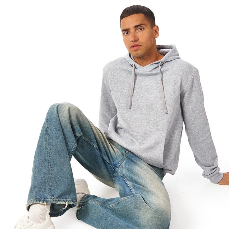 Толстовка унисекс "Stream" с капюшоном, серый меланж