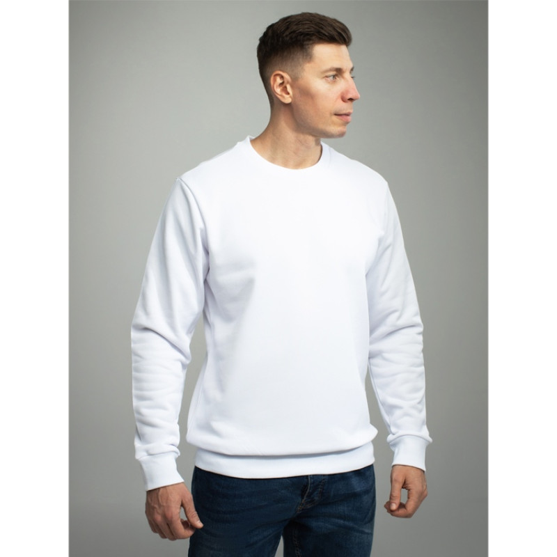 Толстовка втачной рукав. Модель 1 (Футер петлевой) (Размер 46-176, Цвет Белый)