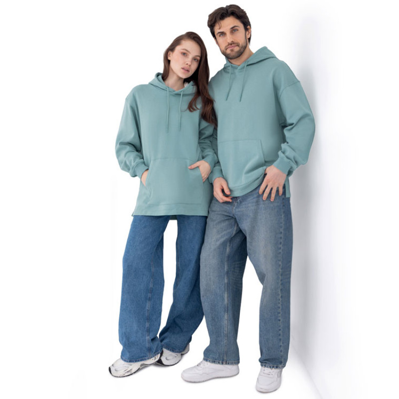 Худи оверсайз «Alpha.01» унисекс, пыльный бирюзовый