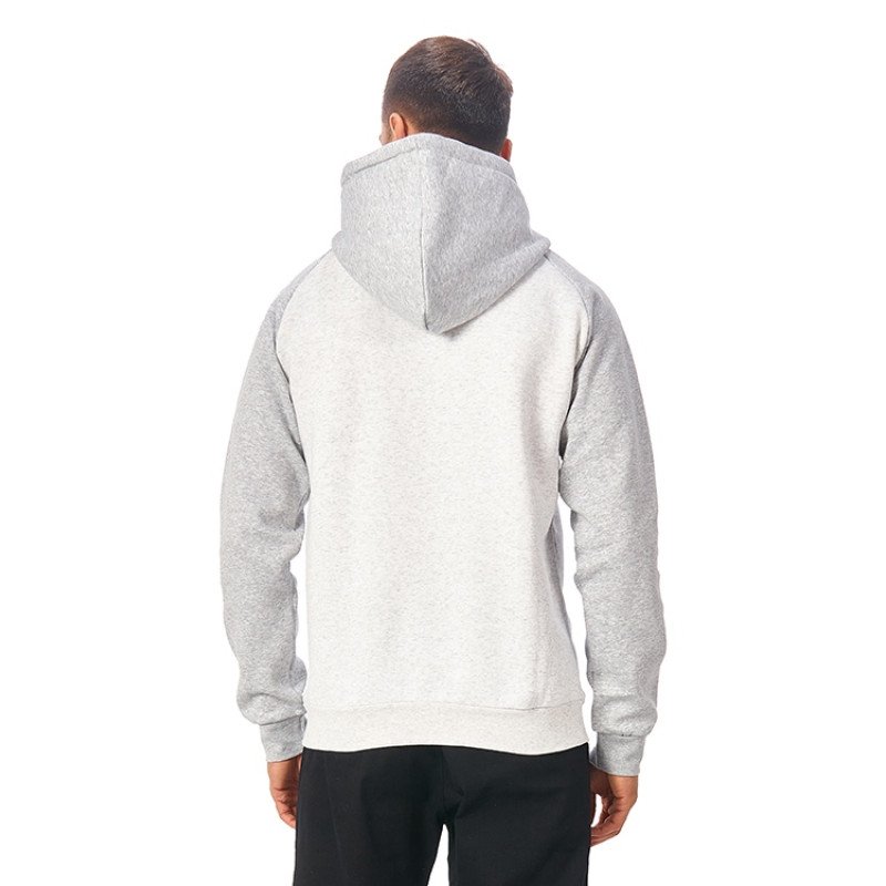 Толстовка с капюшоном «Dublin» мужская, серый меланж/белый меланж