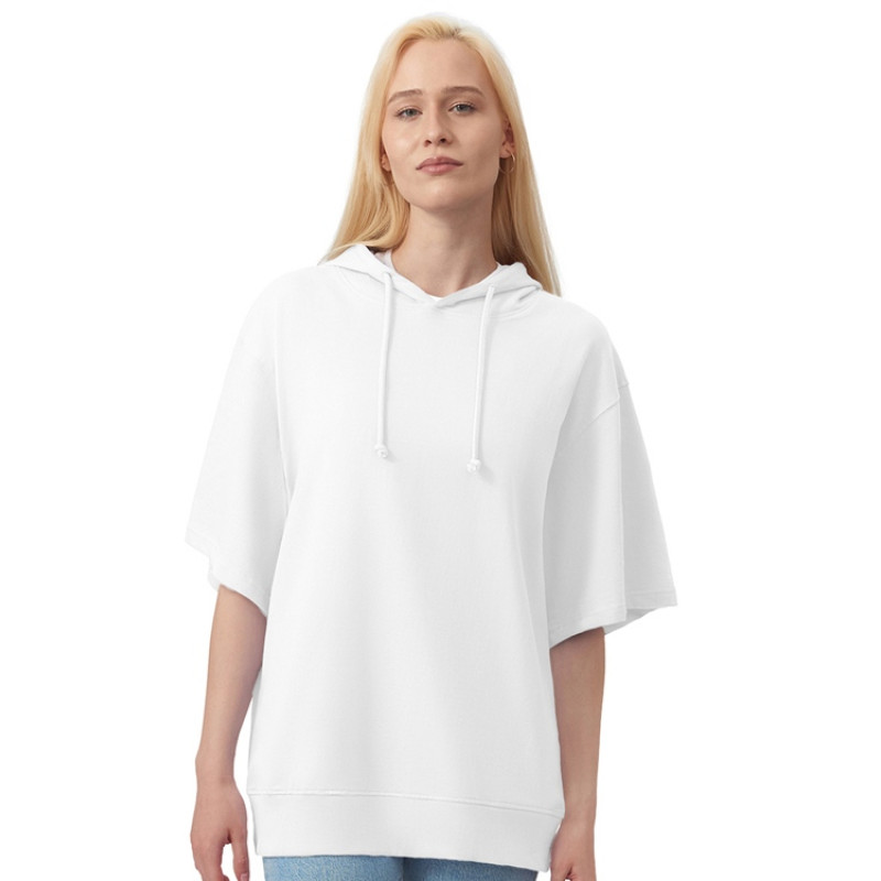 Худи оверсайз с коротким рукавом «Warsaw» унисекс, белый