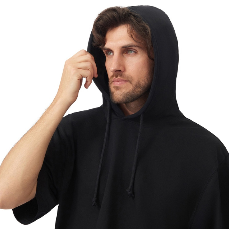 Худи оверсайз с коротким рукавом «Warsaw» унисекс, черный Худи оверсайз с коротким рукавом «Warsaw» унисекс, черный