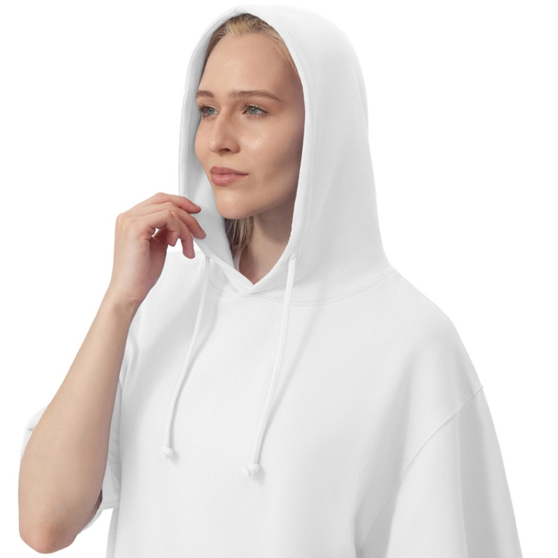 Худи оверсайз с коротким рукавом «Warsaw» унисекс, белый