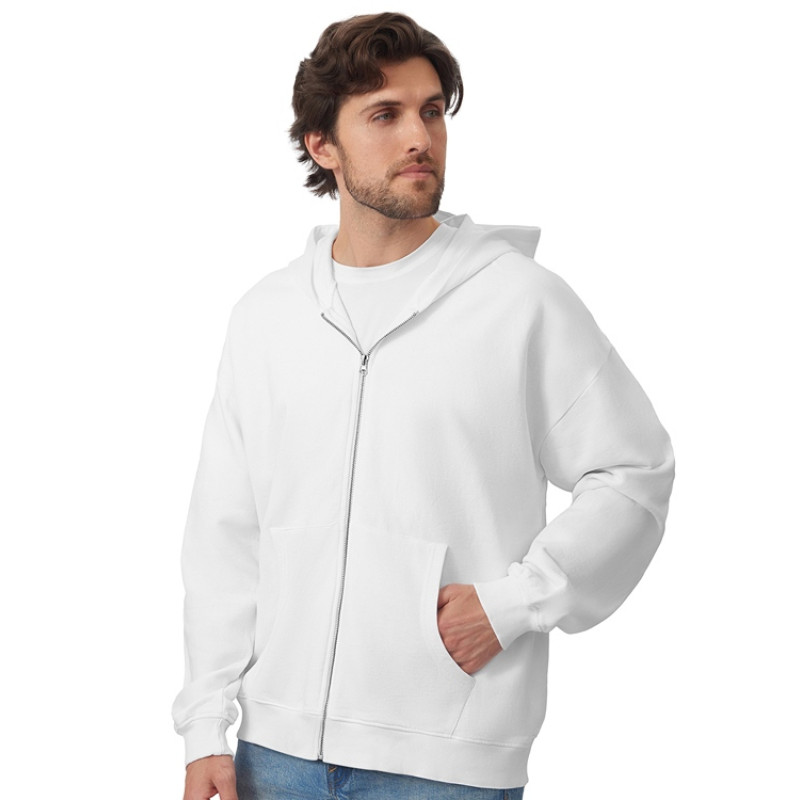 Толстовка оверсайз с капюшоном на молнии «Monaco», белый