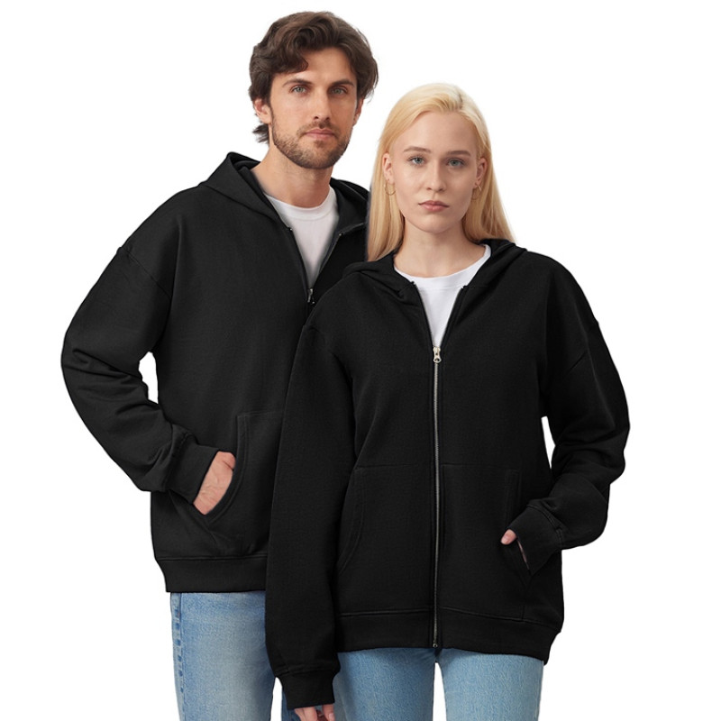 Толстовка оверсайз с капюшоном на молнии «Monaco», черный