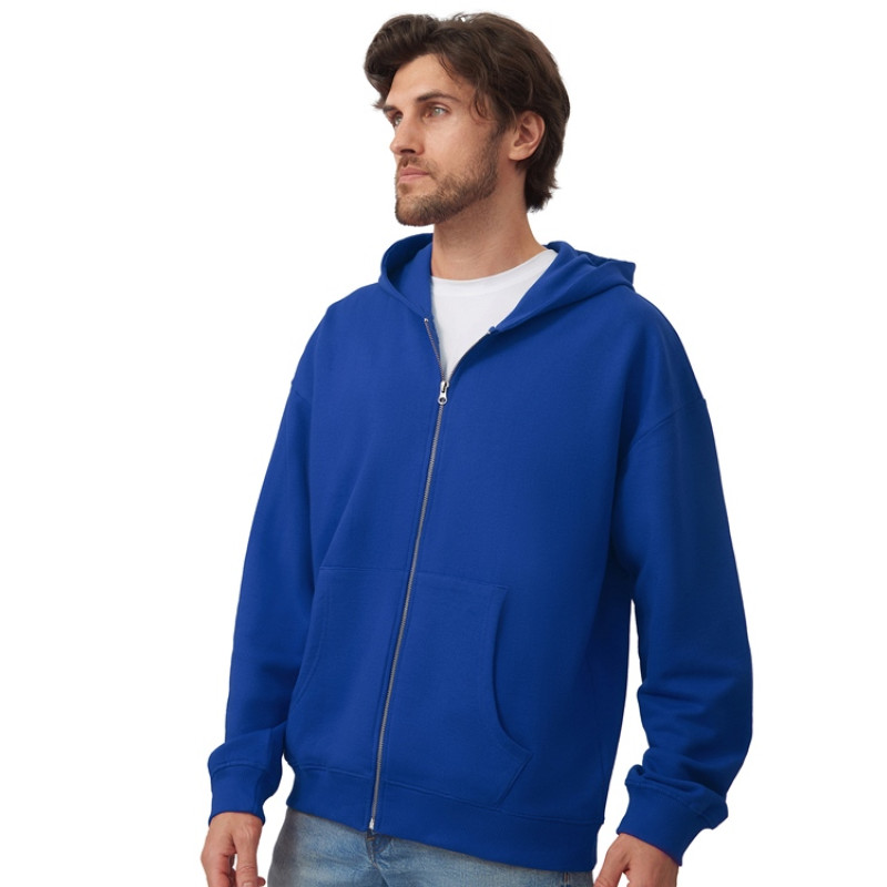 Толстовка оверсайз с капюшоном на молнии «Monaco», синий классический