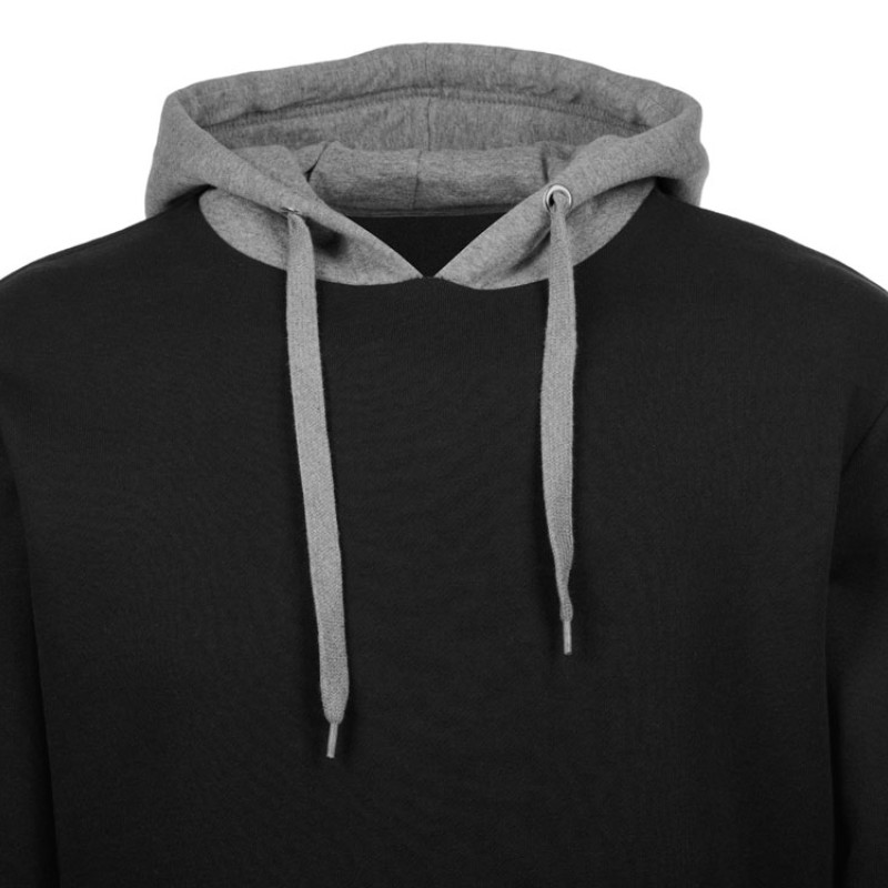 Толстовка с капюшоном "Amsterdam" мужская, черный/серый меланж
