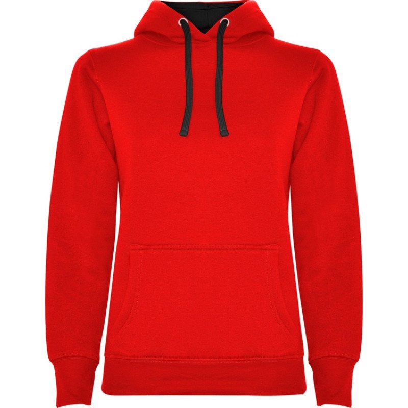 Толстовка с капюшоном "Urban" женская, красный/черный