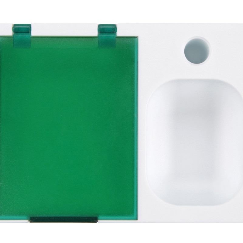 Подставка под ручку и скрепки «Потакет», белый/зеленый Подставка под ручку и скрепки «Потакет», белый/зеленый