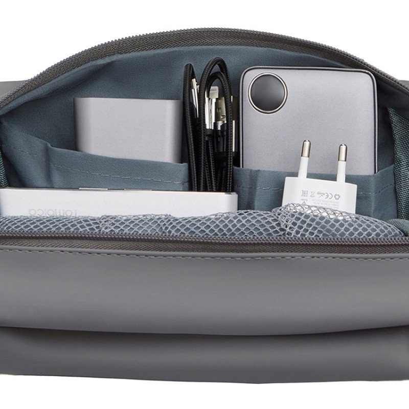 Органайзер для электроники и проводов из искусственной кожи "Sofit", серый