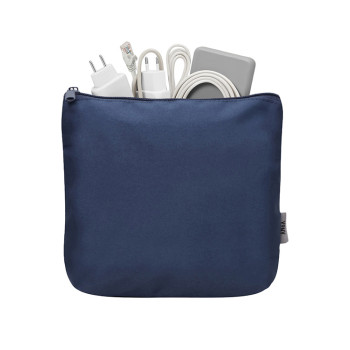 Органайзер для электроники и проводов "Amalia" из полиэстера 300D с подкладкой, темно-синий