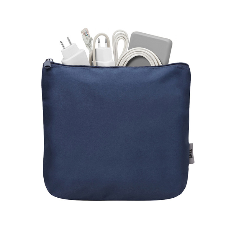 Органайзер для электроники и проводов "Amalia" из полиэстера 300D с подкладкой, темно-синий