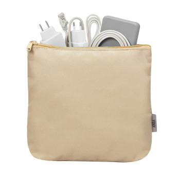 Органайзер для электроники и проводов "Amalia" из полиэстера 300D с подкладкой, бежевый