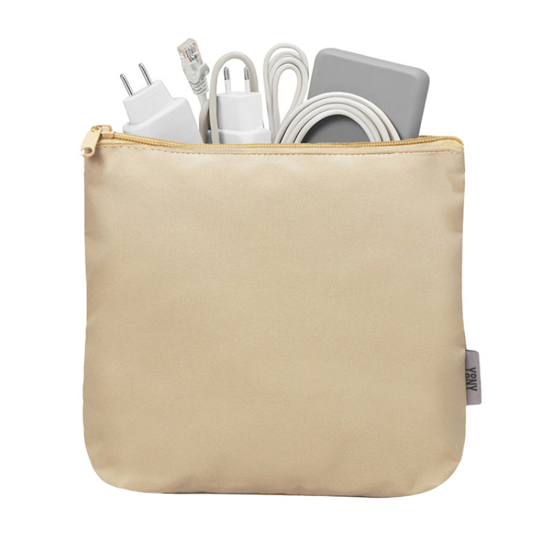 Органайзер для электроники и проводов "Amalia" из полиэстера 300D с подкладкой, бежевый