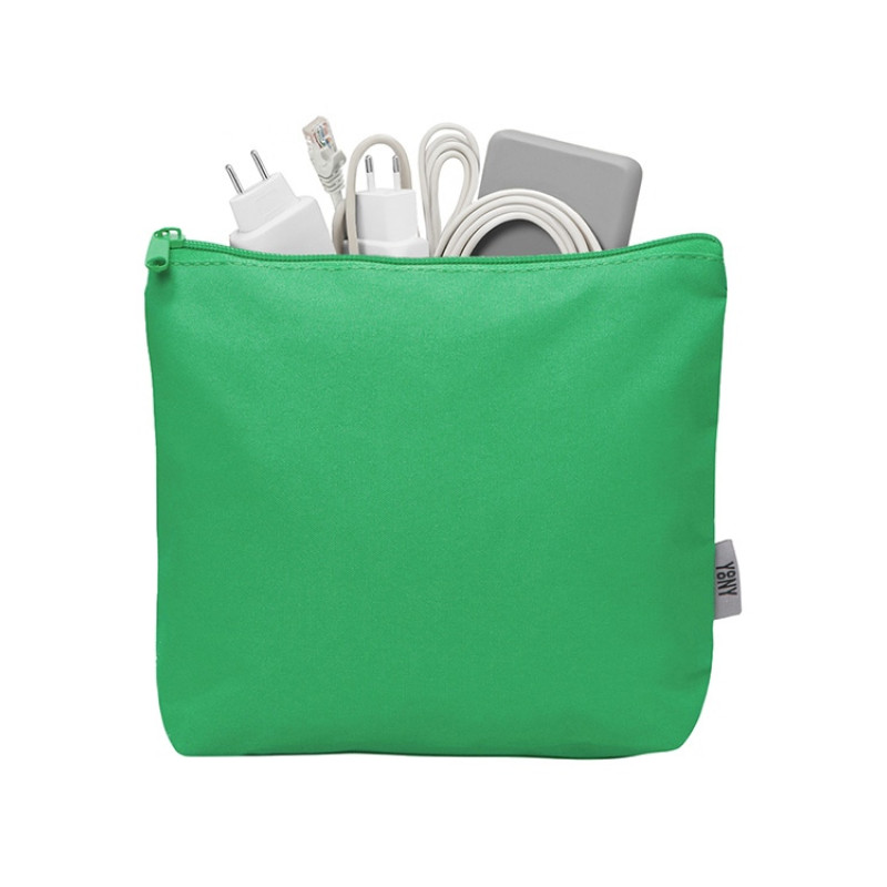 Органайзер для электроники и проводов "Amalia" из полиэстера 300D с подкладкой, зеленый