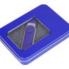 Металлическая коробочка G04 синего цвета с прозрачным окошком