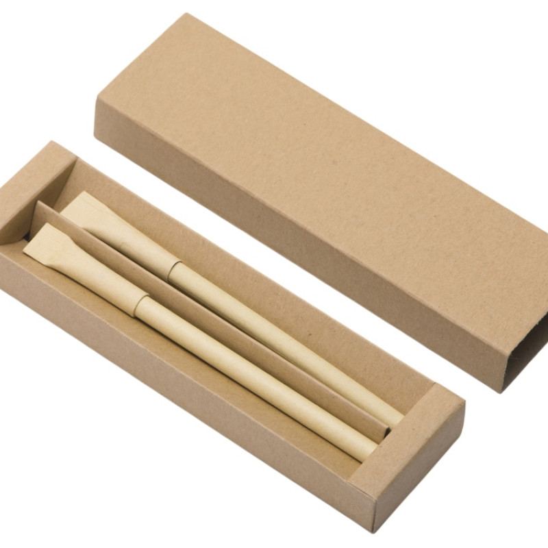 Набор из ручки и вечного карандаша из переработанной бумаги "Recycled Duo", натуральный