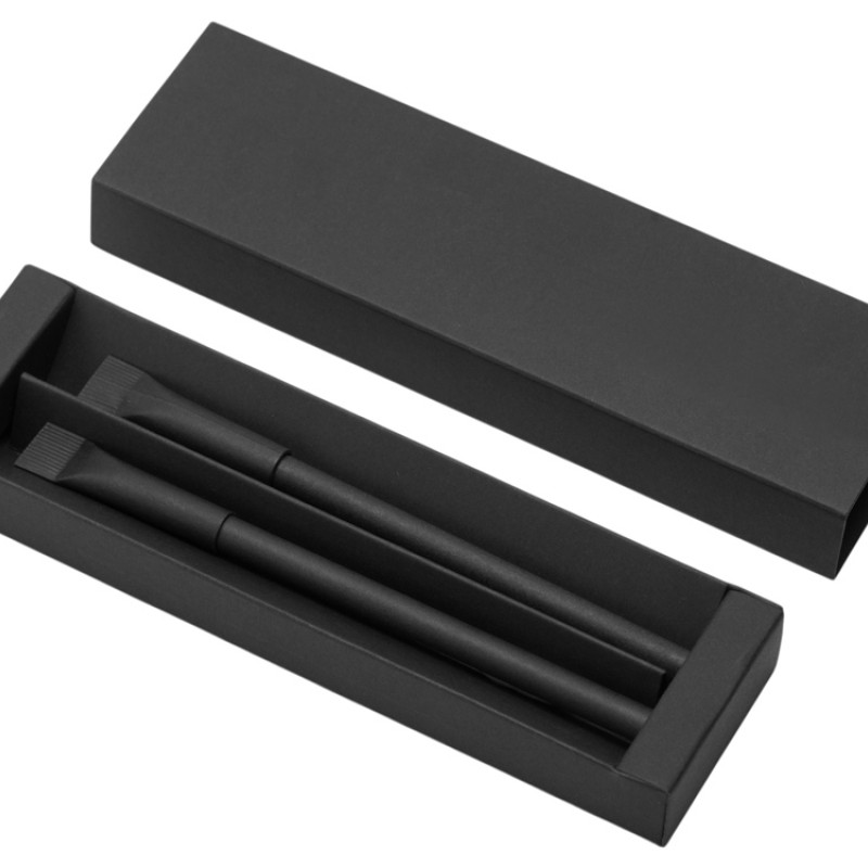 Набор из ручки и вечного карандаша из переработанной бумаги "Recycled Duo", черный