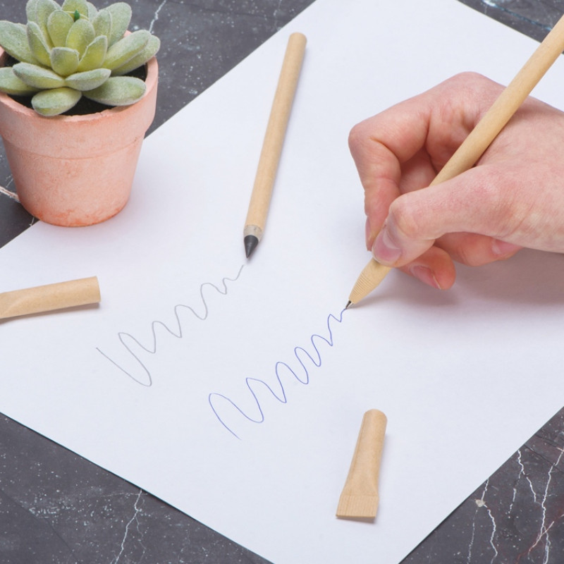 Набор из ручки и вечного карандаша из переработанной бумаги "Recycled Duo", натуральный