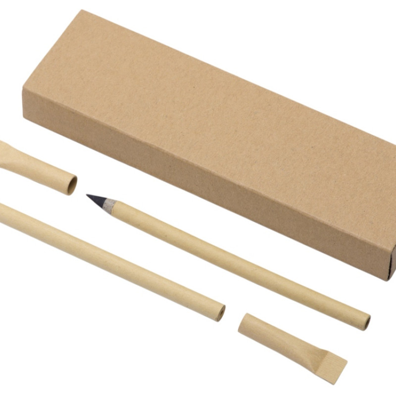 Набор из ручки и вечного карандаша из переработанной бумаги "Recycled Duo", натуральный