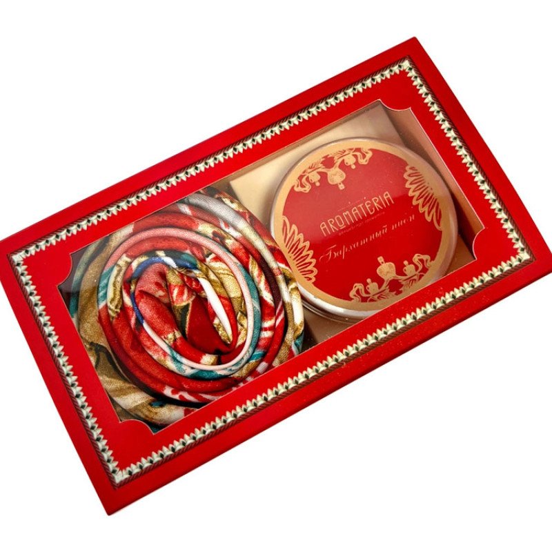 Набор: платок «Кремль – Москва» и свеча «Бархатный пион»