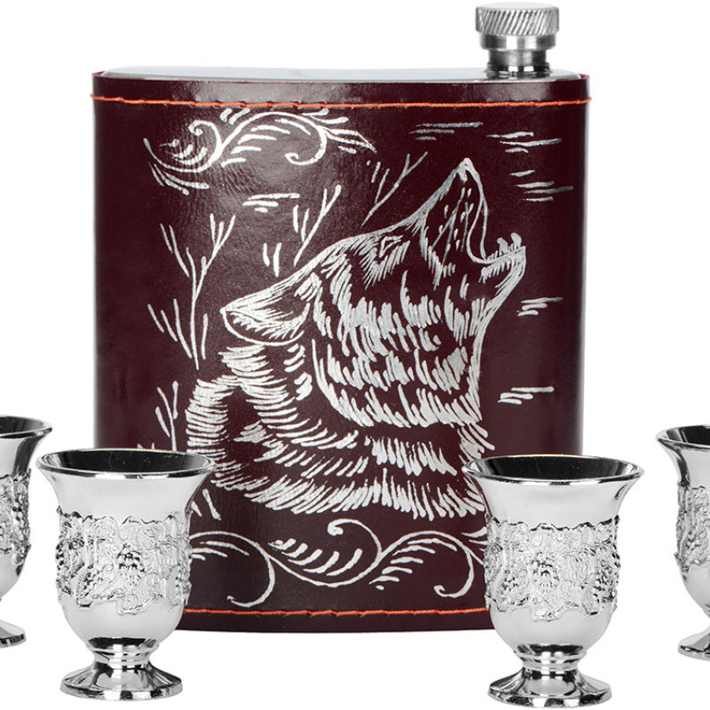 Набор «Подарочный», бордовый/серебристый