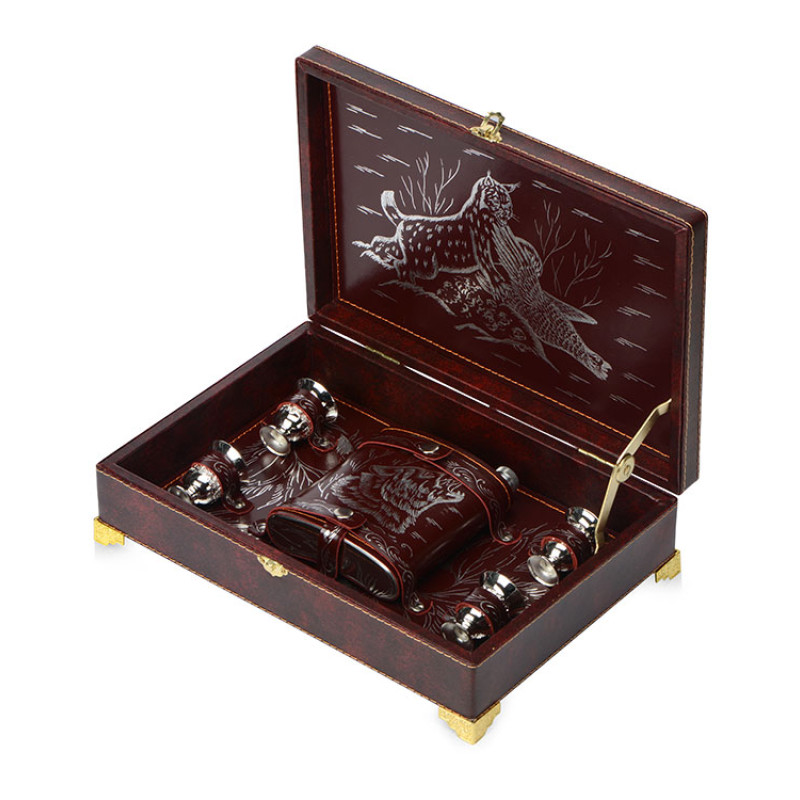 Набор «Подарочный», бордовый/серебристый