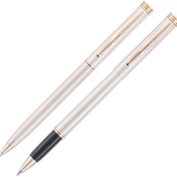 Набор Pierre Cardin коллекция «ПАРА (PEN&PEN)» : ручка шариковая + роллер. Корпус - латунь, отделка - глянцевое покрытие. Детали дизайна - позолота. Цвет - серебристо-бежевый. Упаковка Е.