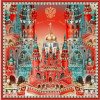 Набор: платок «Кремль – Москва» и свеча «Бархатный пион»